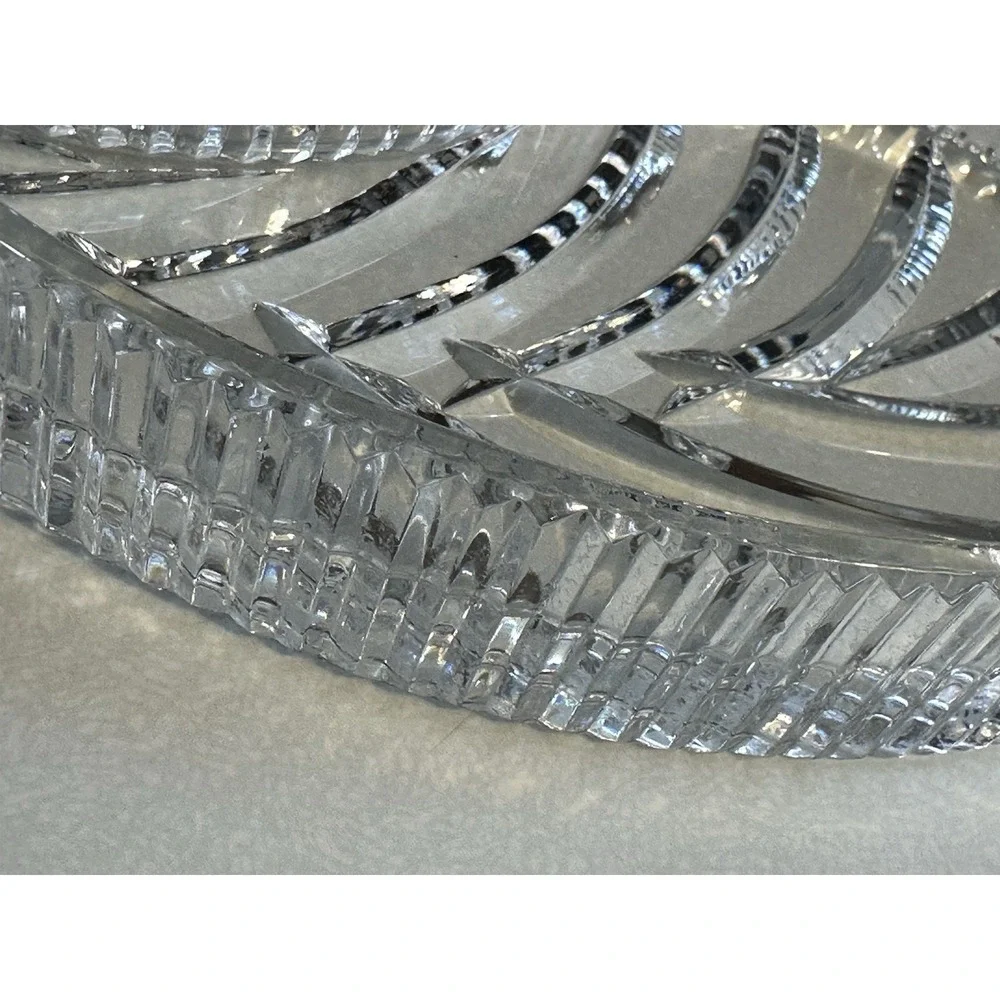 Waterford Crystal Hallmarked‎ Leaf Paisley Shaped Vanity Tray Dish From Ireland